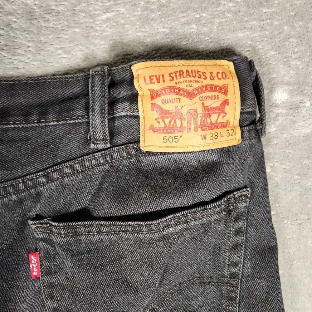 Levi's Jeans‎ Men's 505 38X32 Denim Black Pre-Owned